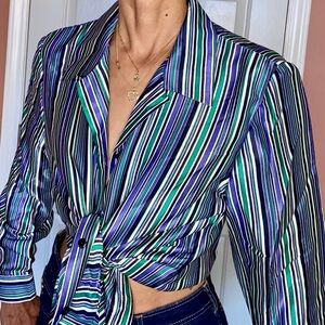 VINTAGE Leslie Faye Haberdashery Satin Shirt